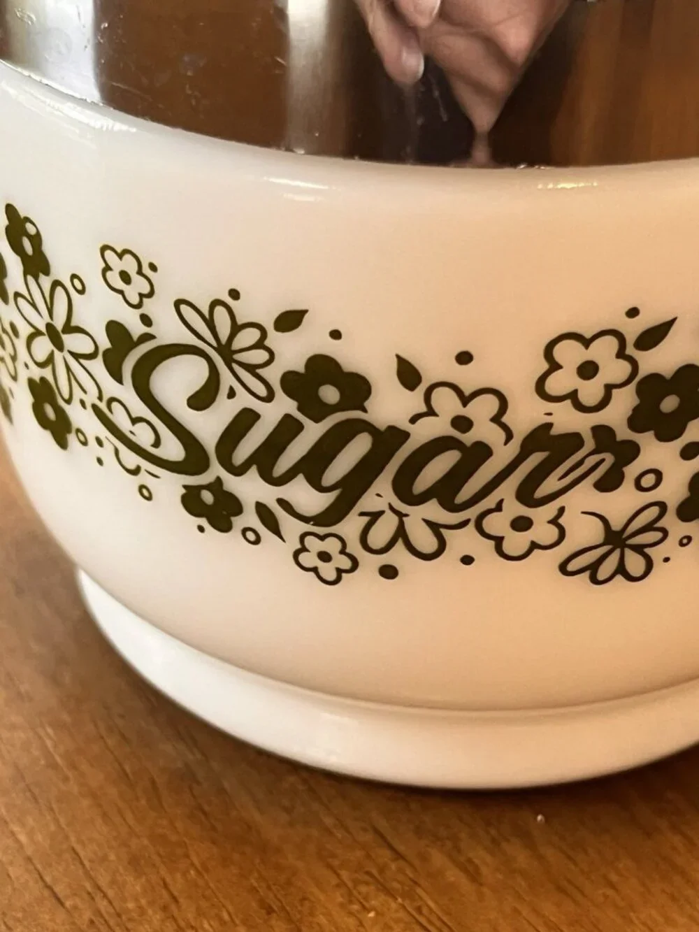 Vintage Gemco Corning Ware Crazy Daisy Spring Blossom Sugar Bowl Dispenser